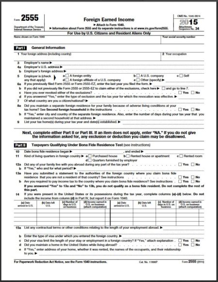 Foreign Earned Income Exclusion - Form 2555 | Verni Tax Law